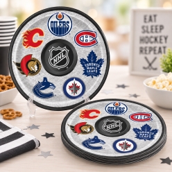 NHL Hockey Dinner Plates - 8 PK